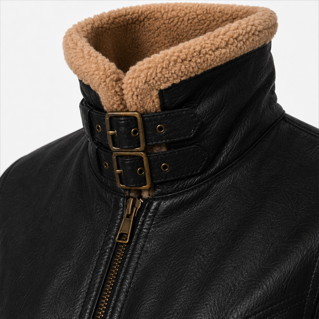 Men's Classic Black & Tan B-3 Aviator Jacket
