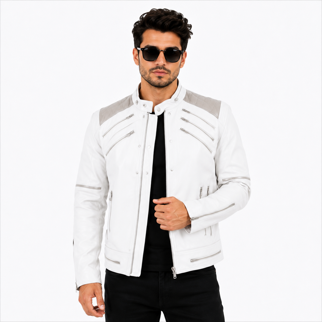 Michael Jackson Beat It WhiteLeather Jacket