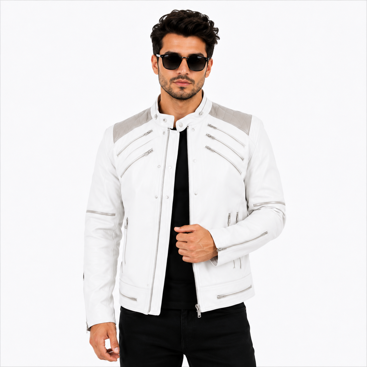 Michael Jackson Beat It WhiteLeather Jacket
