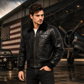 Men's Black Top Gun G-1 Flight Leather Jacket