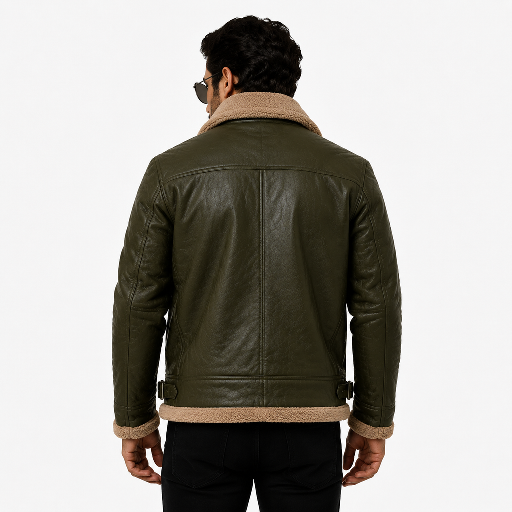 Men's Olive Green B-3 Aviator Jacket