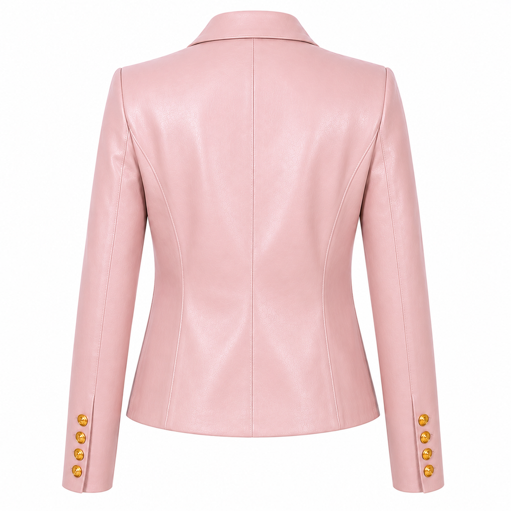L'AGENCE Ottilie Leather Blazer in Black