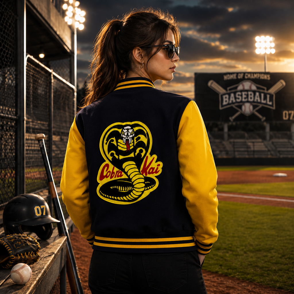 Cobra Kai Black & Yellow Varsity Jacket