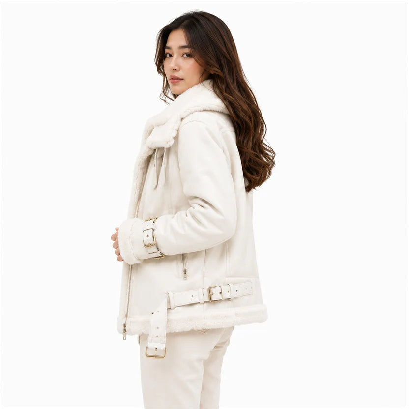women's white aviator jacket