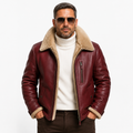 Men's Oxblood Red / Burgundy Leather Aviator Jacket