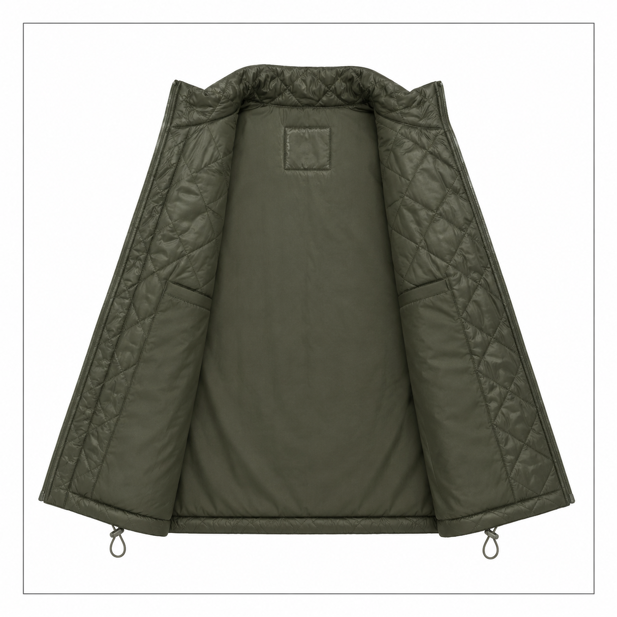 Men's cream or off-white diamond-quilted vest