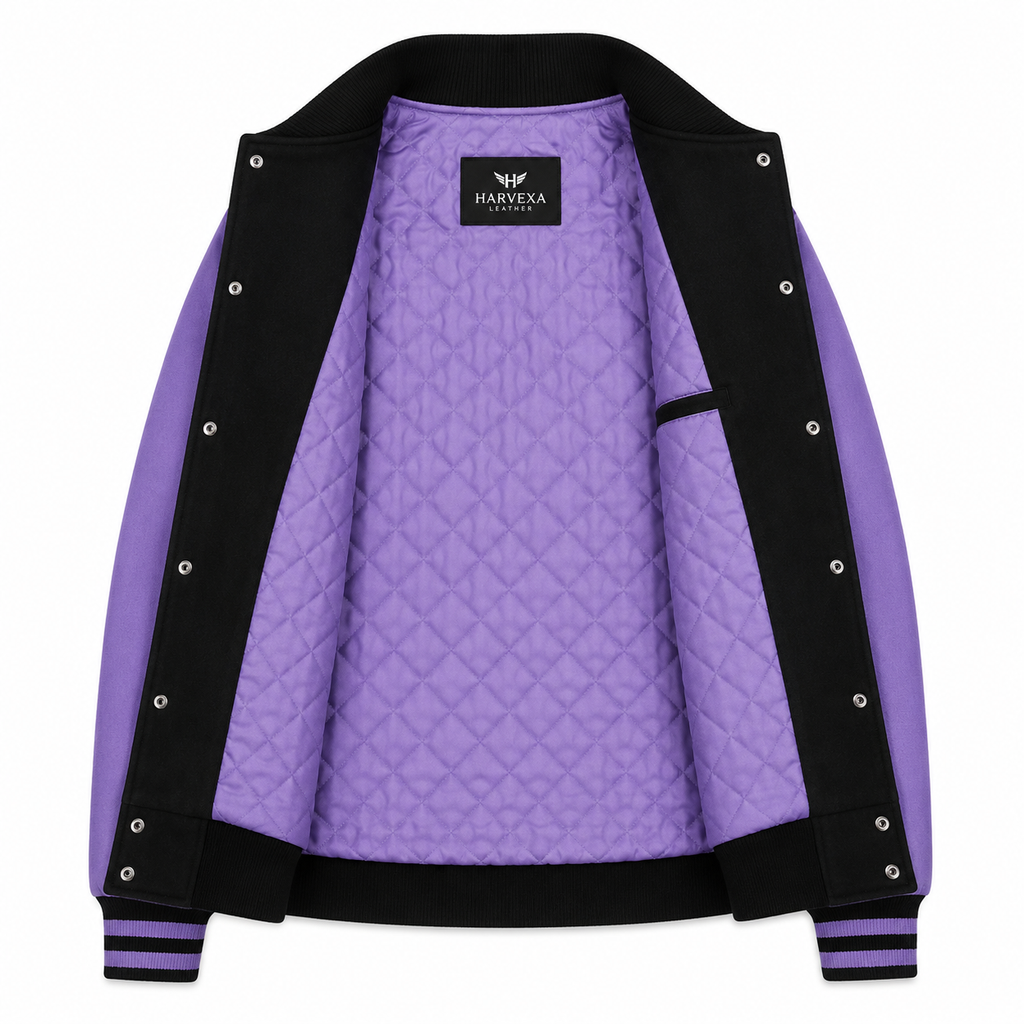 WNBA Golden State Valkyries Varsity Jacket Black Purple Sleeves