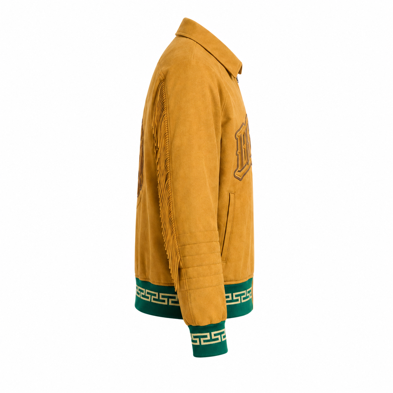 Men's Mexico Soccer Suede Bomber Jacket with Mexico Logo and FMF Crest Patch