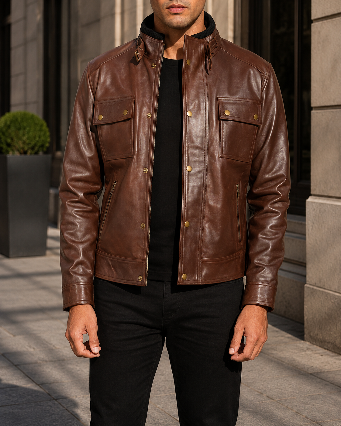 Brown Field Leather Jacket