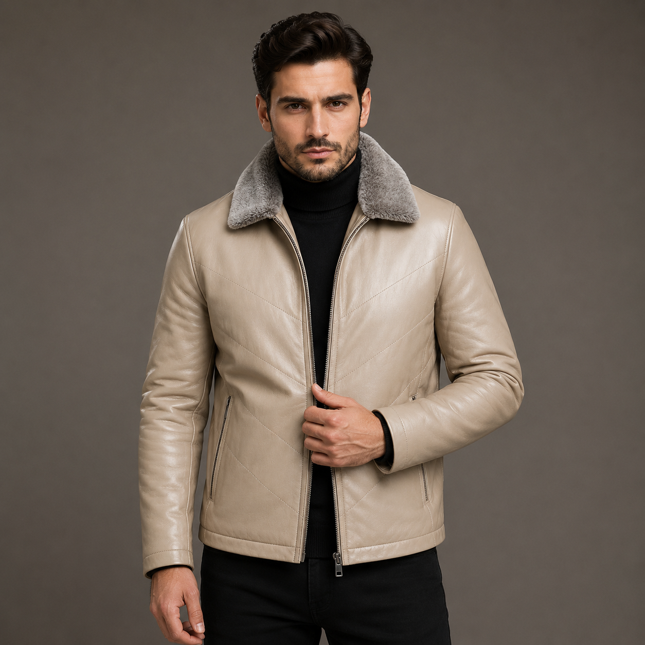 Men Aviator leather jacket