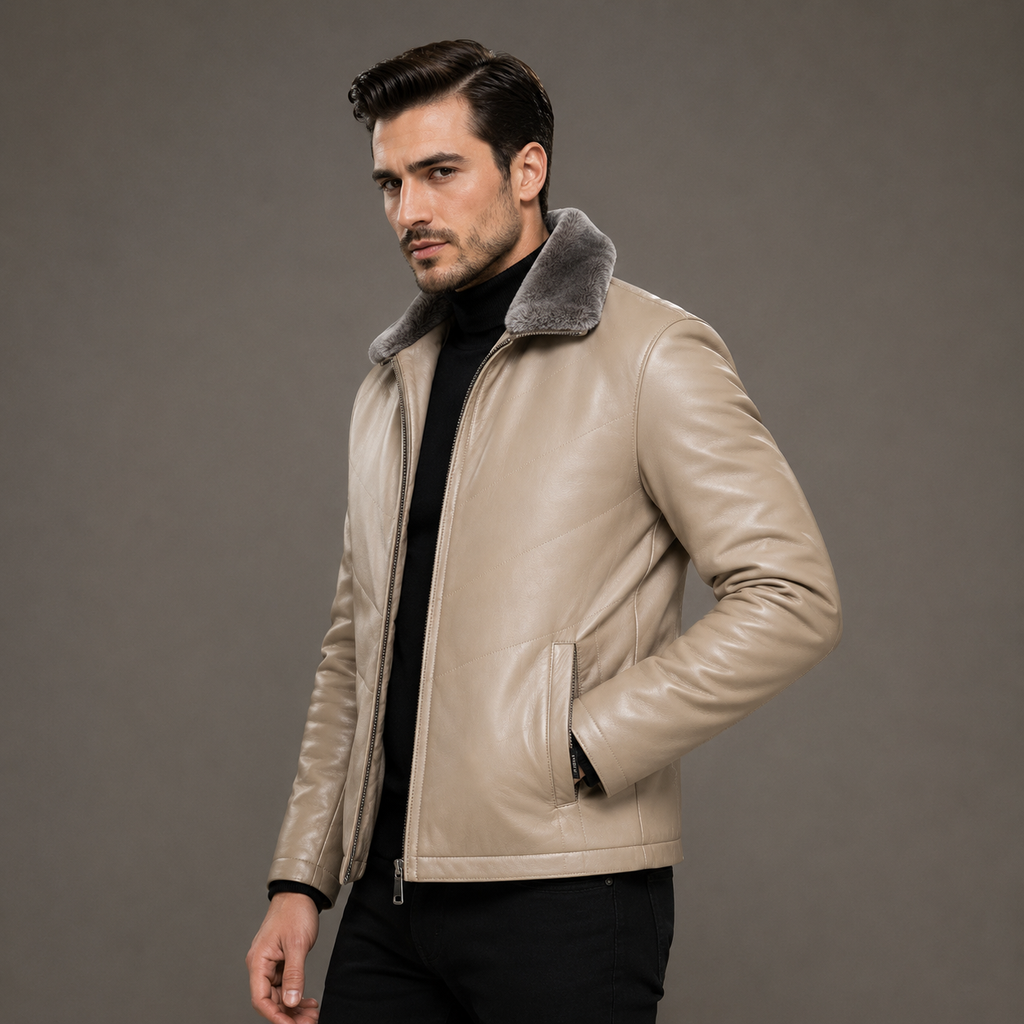 Men Aviator leather jacket
