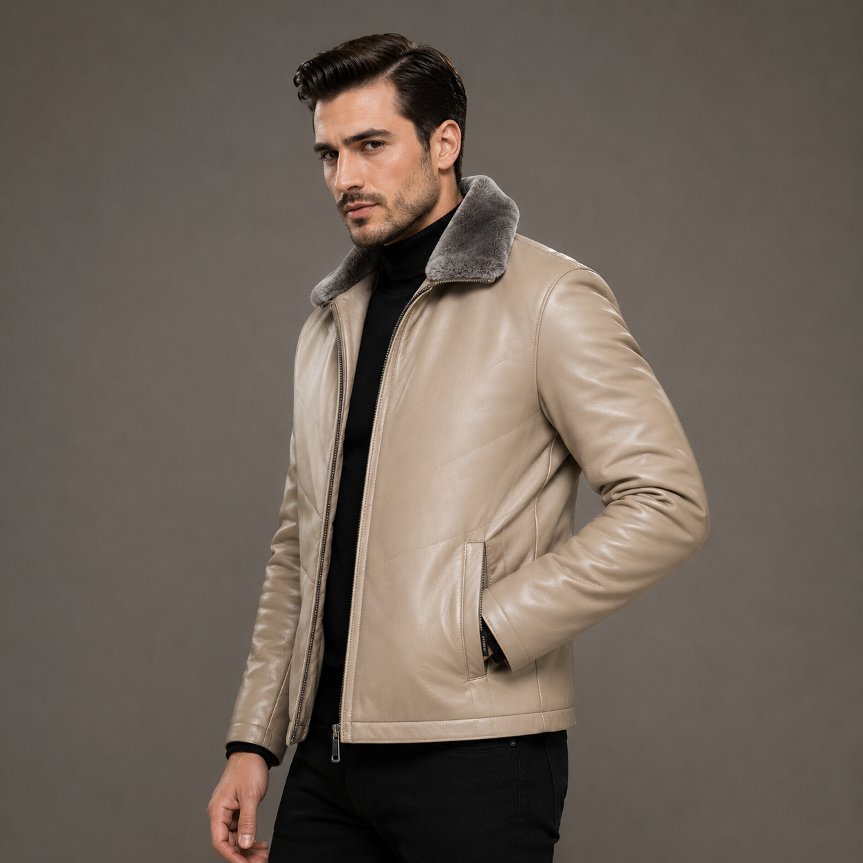 Men Aviator leather jacket