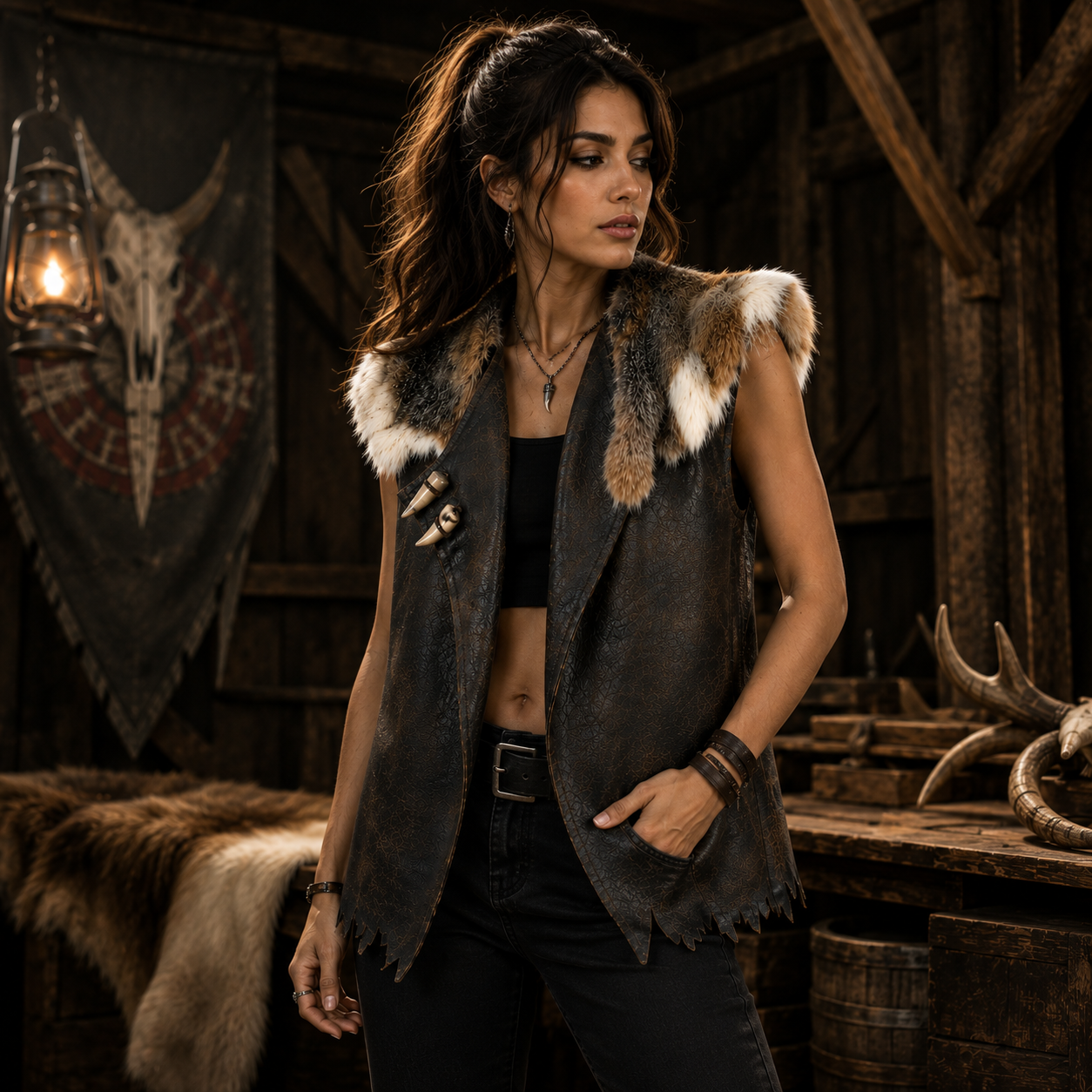 Women's Premium Zombie Leather Vest