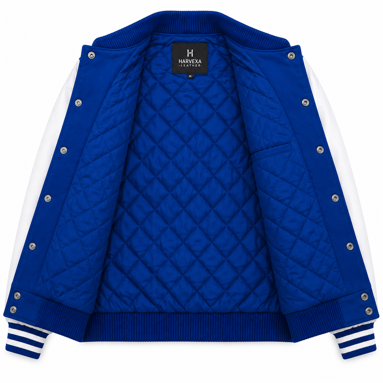 Royal Blue and White Los Angeles Dodgers Hello Kitty Varsity Jacket with Hello Kitty LA Patch