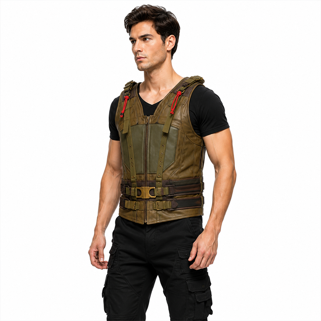 Men's Olive Utility Tactical Zip-Up Vest