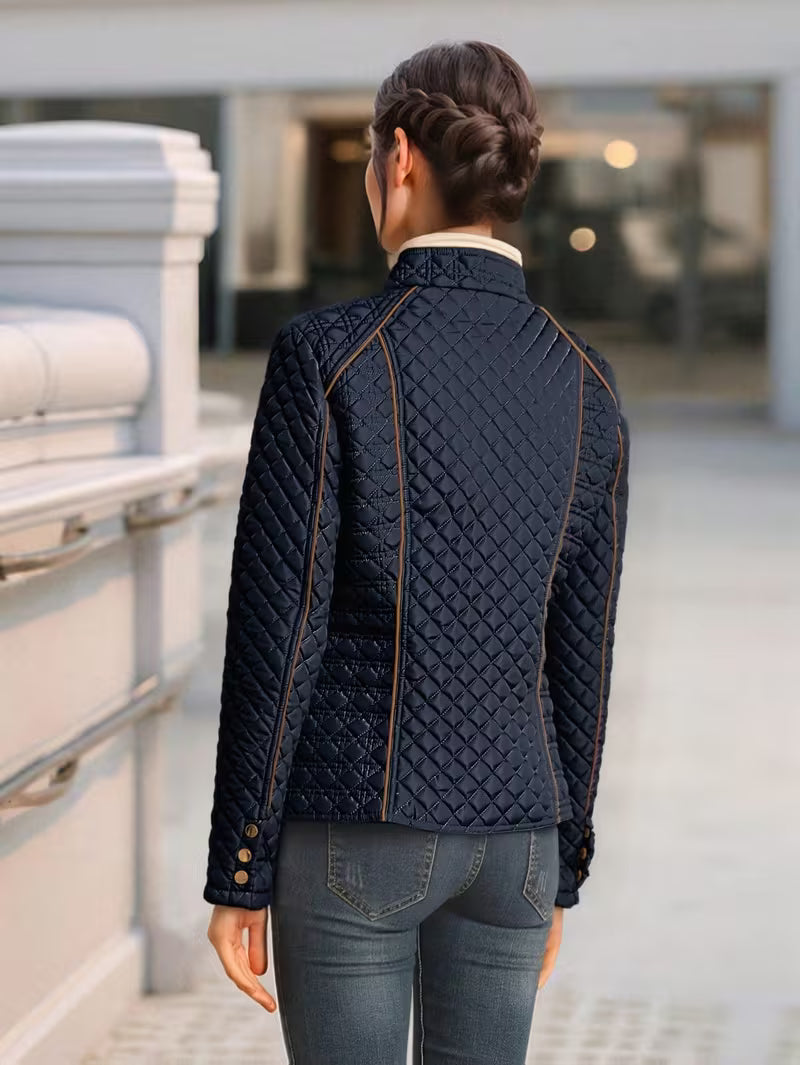Quilted Lightweight Stand-Collar Jacket