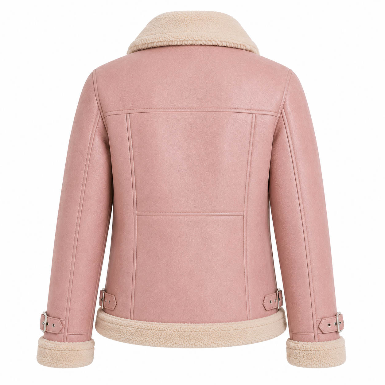 Women's Pink Shearling Aviator Jacket
