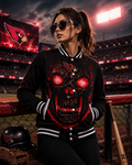Red Skull Graphic Varsity Jacket