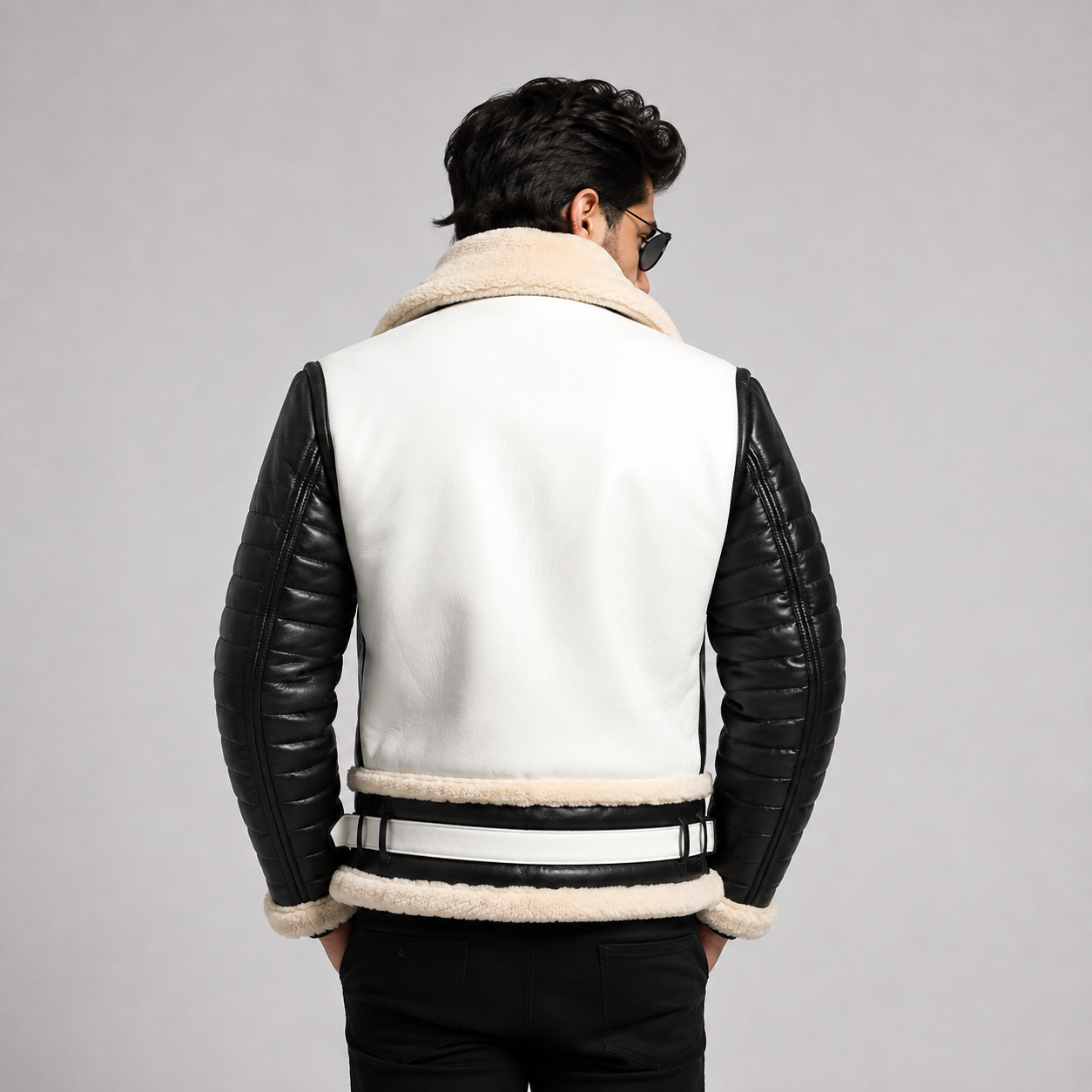 black and white bomber jacket