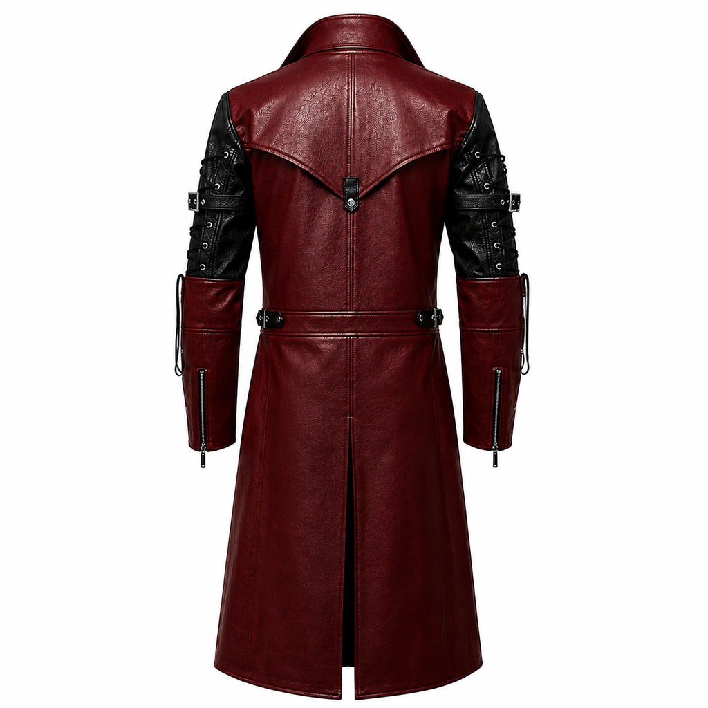 Gothic Leather Trench Coat