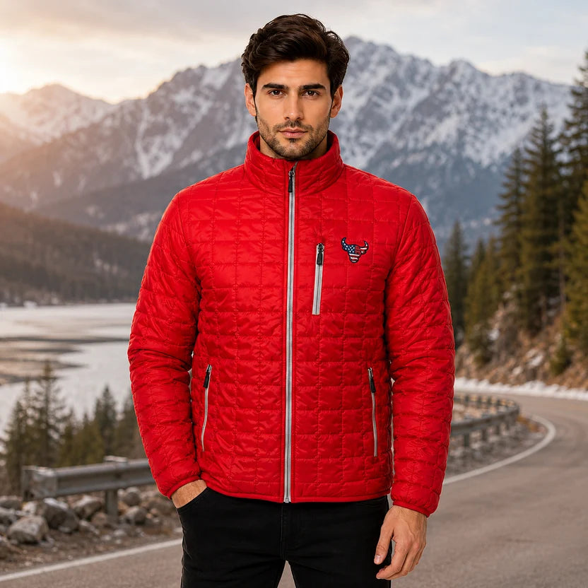 Rainer Puffer Dallas Red Quilted Jacket