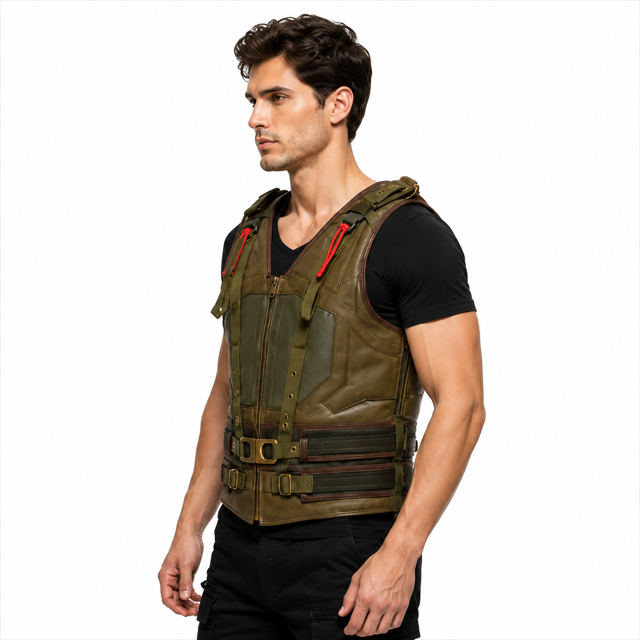 Men's Olive Utility Tactical Zip-Up Vest