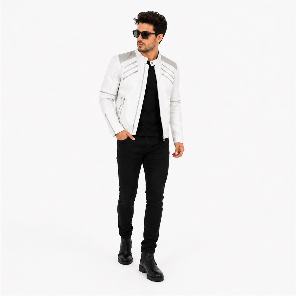 Michael Jackson Beat It WhiteLeather Jacket