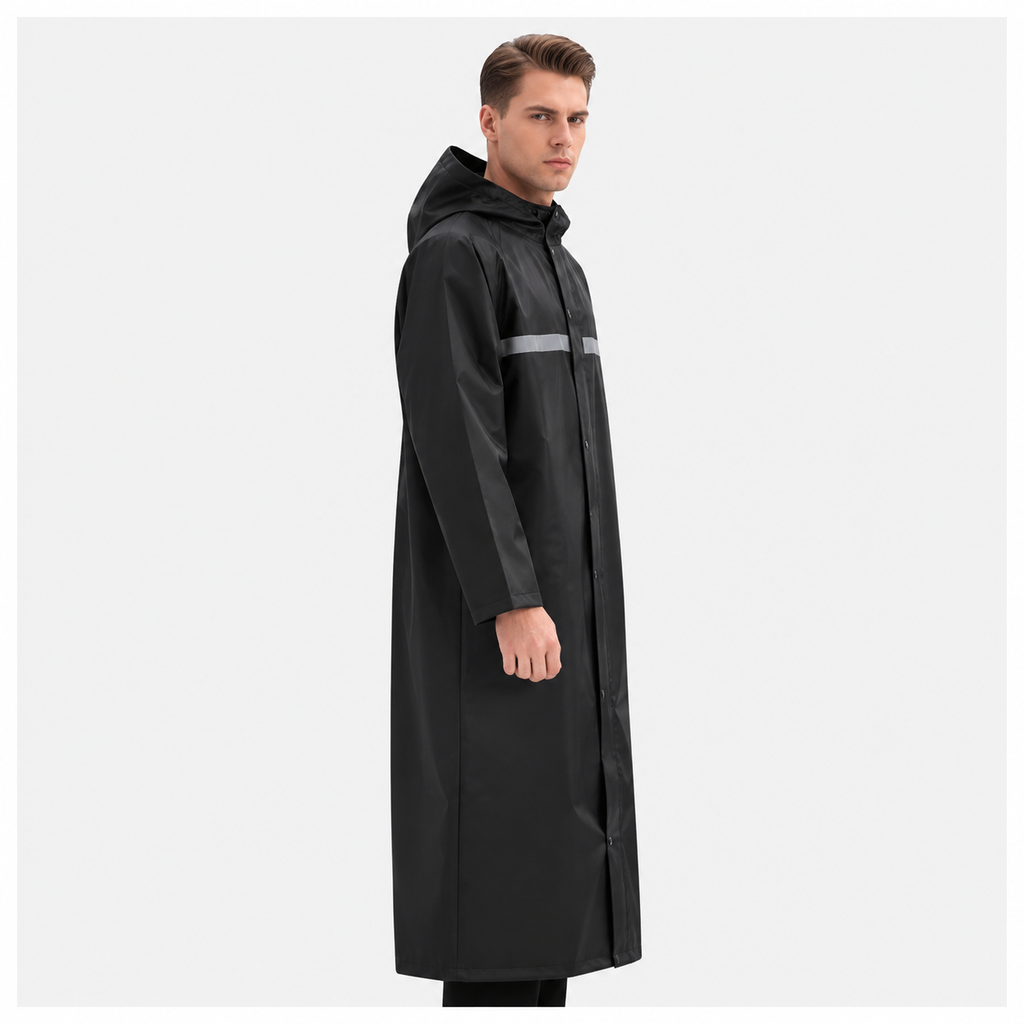 Men's Full-Length Hooded Raincoat
