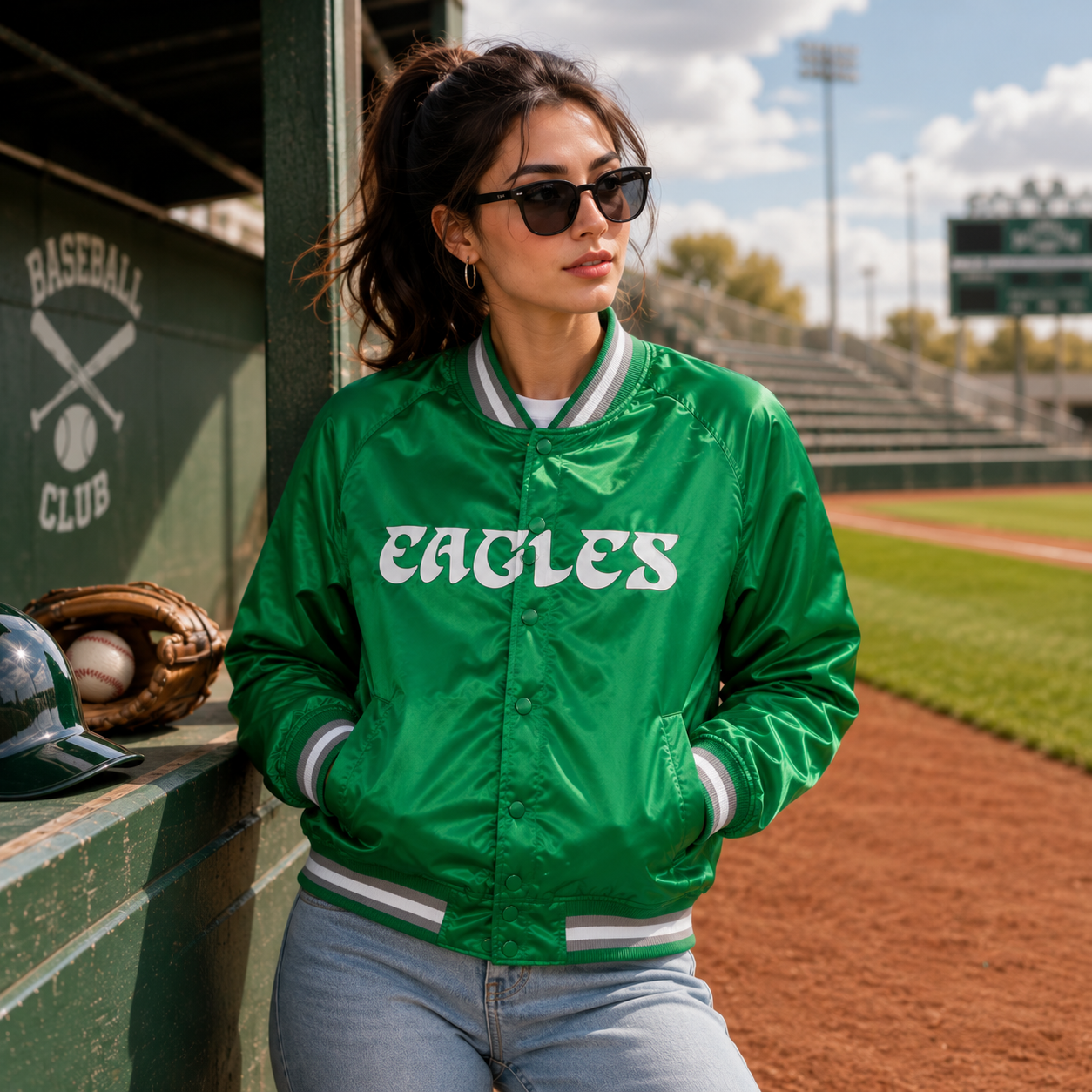 Philadelphia Eagles Satin Lightweight Jacket
