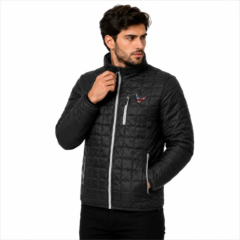 Men's Black Rainer Puffer Dallas Quilted Jacket