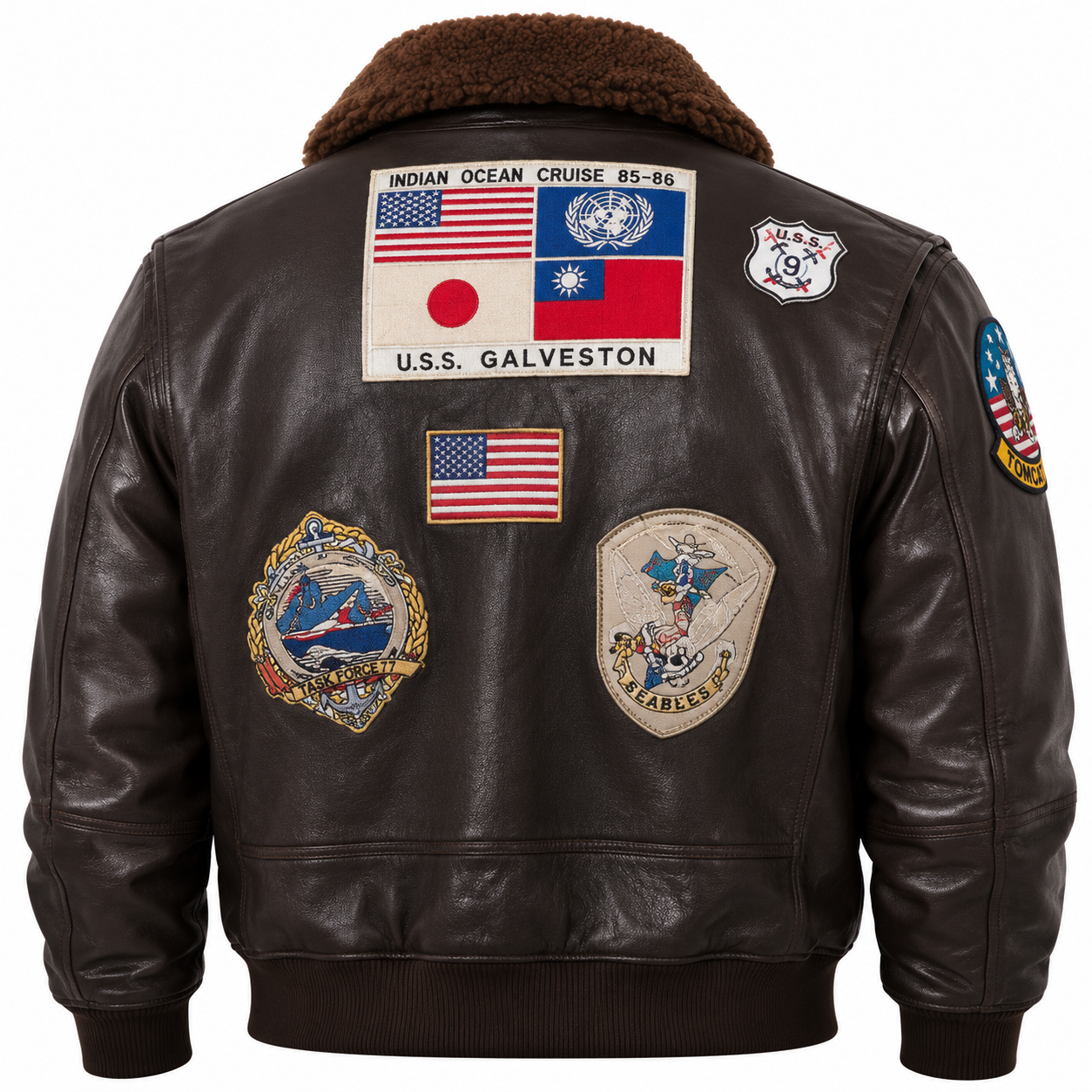 Dark brown A-2/G-1 style flight jacket