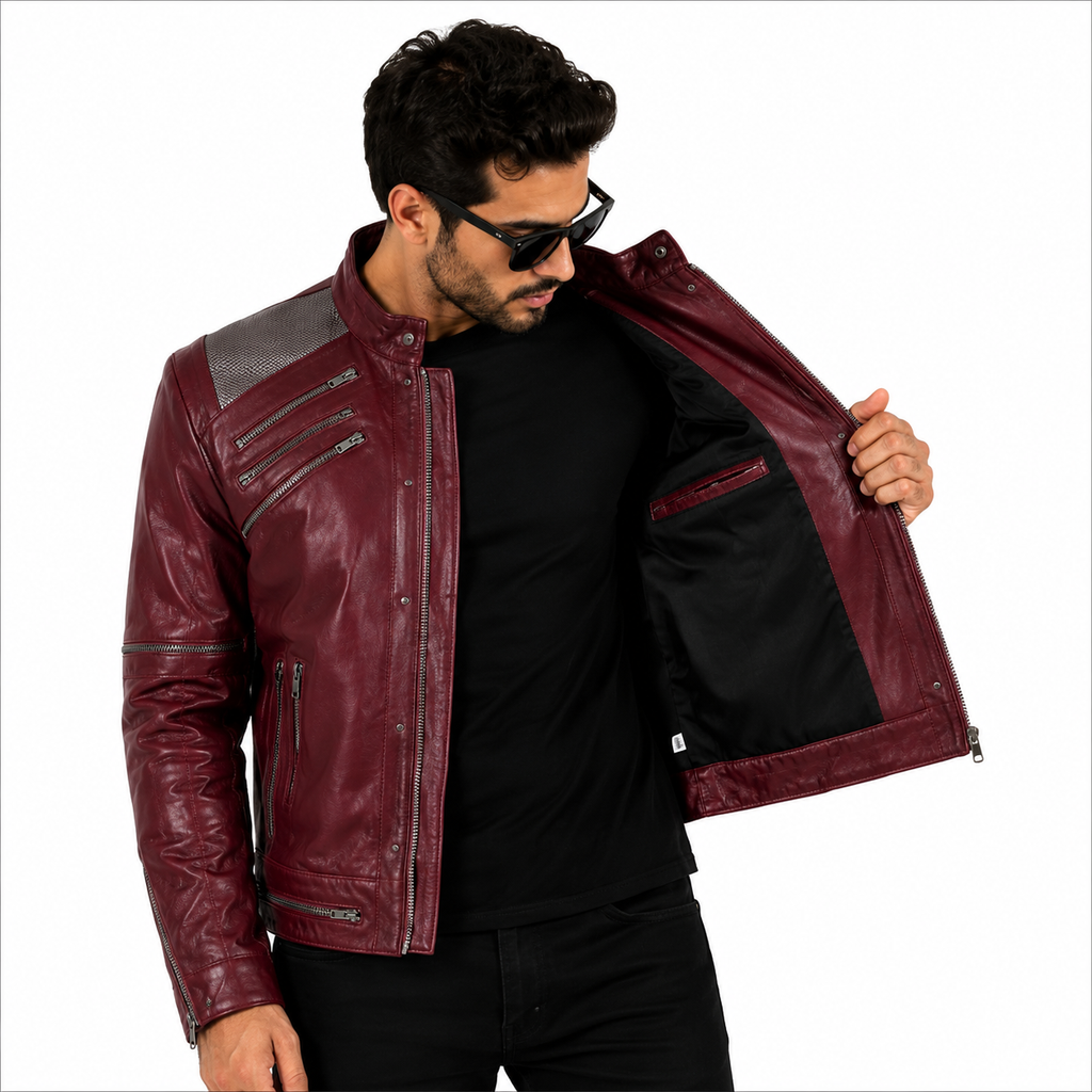 Michael Jackson Beat It MaroonLeather Jacket