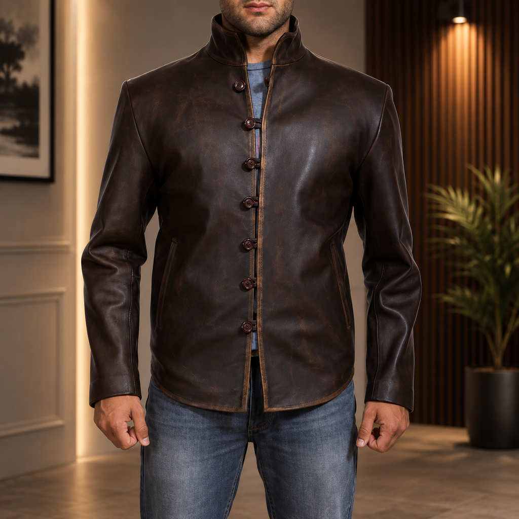 Men's Drakeshire Brown Leather Jacket