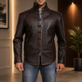 Men's Drakeshire Brown Leather Jacket