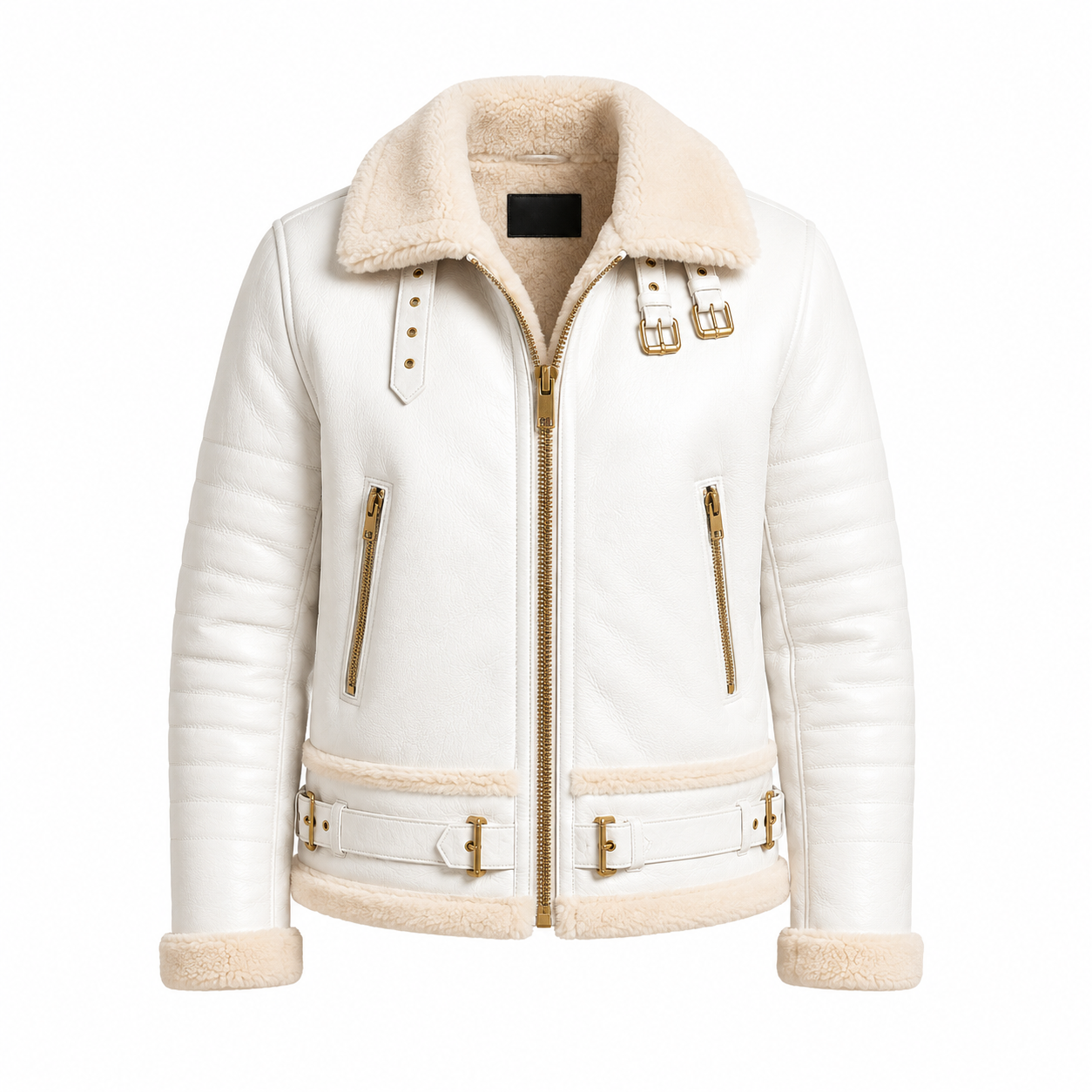 Men's Luxury White B-3 Aviator Jacket