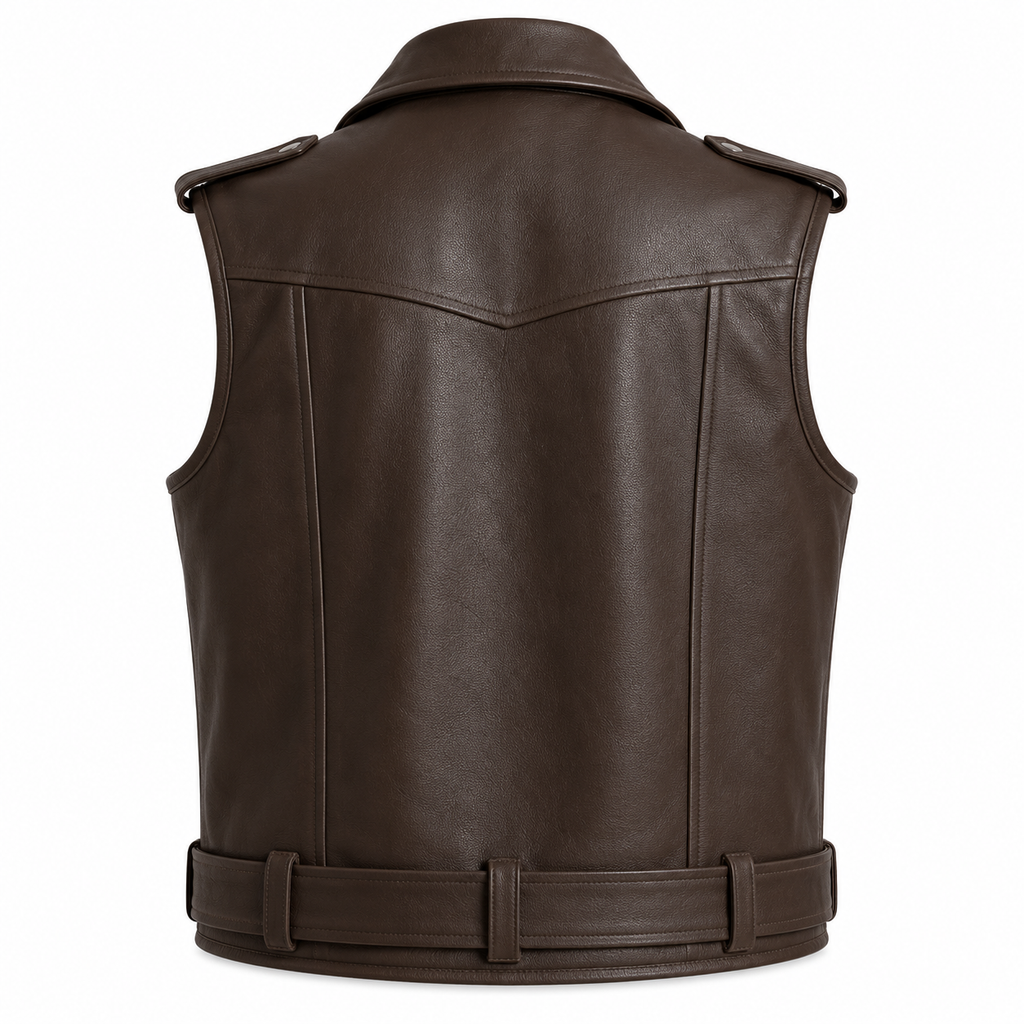 Women's Pink Leather Biker Vest