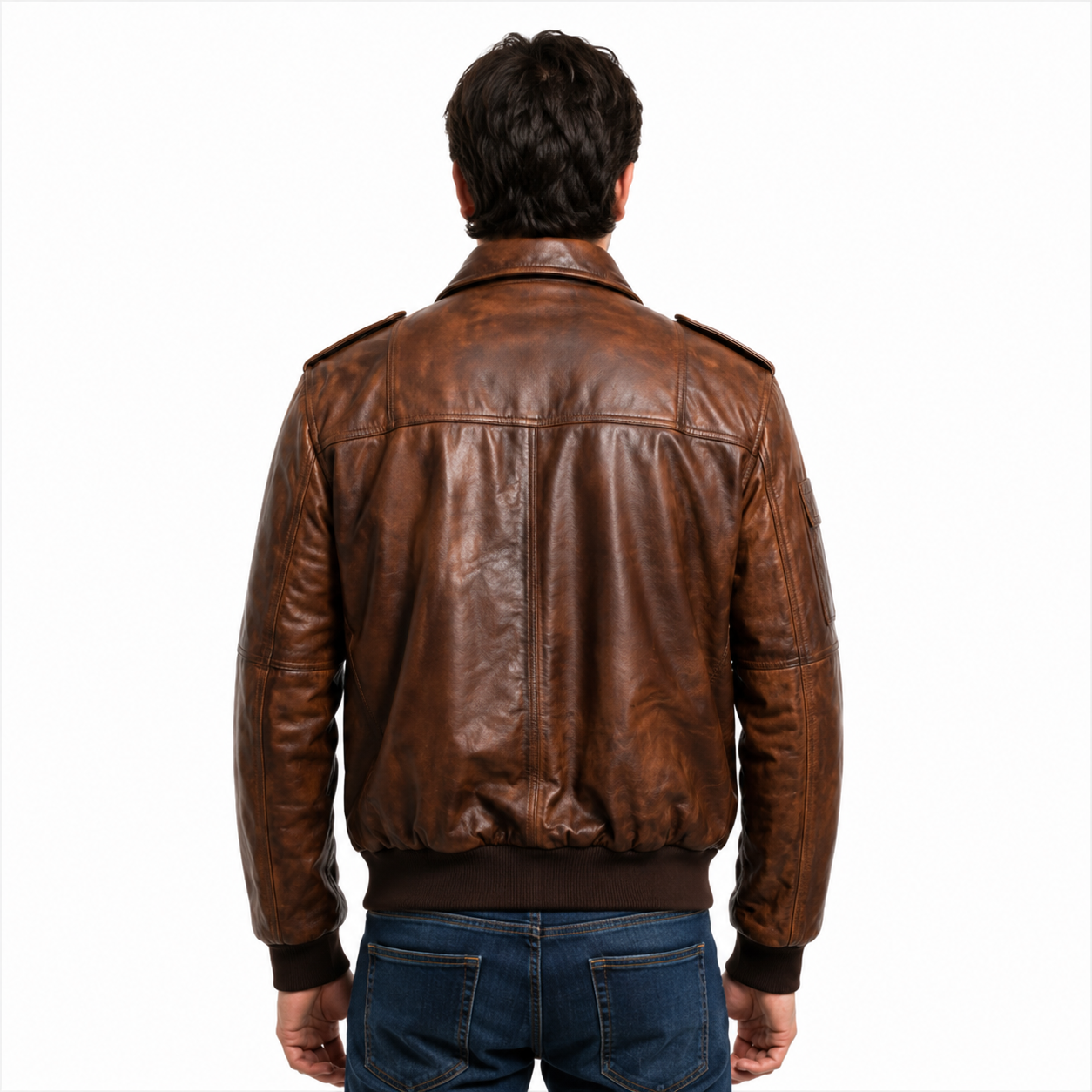 Vintage Brown A2 Leather Bomber Jacket