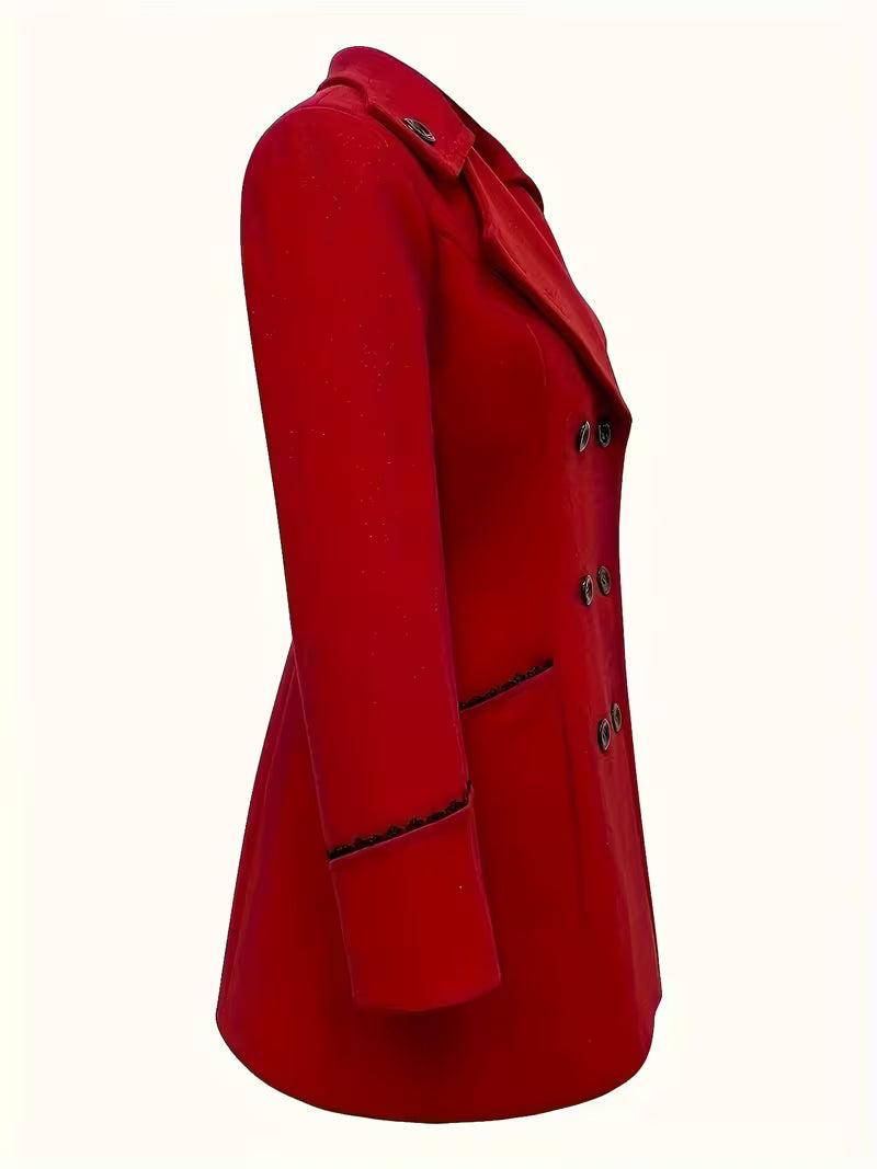 Double-Breasted Mid-Length Trench Coat