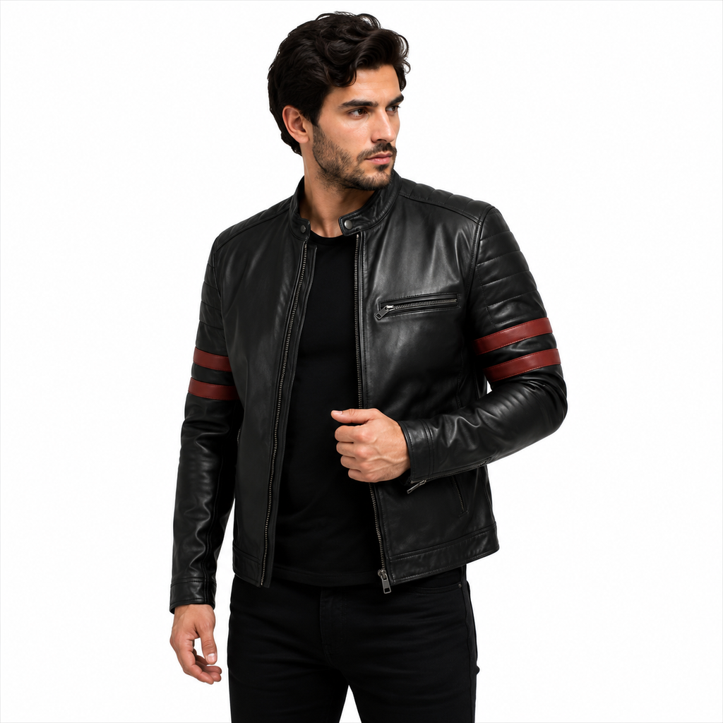 Men's Cafe Racer Leather Jacket 
