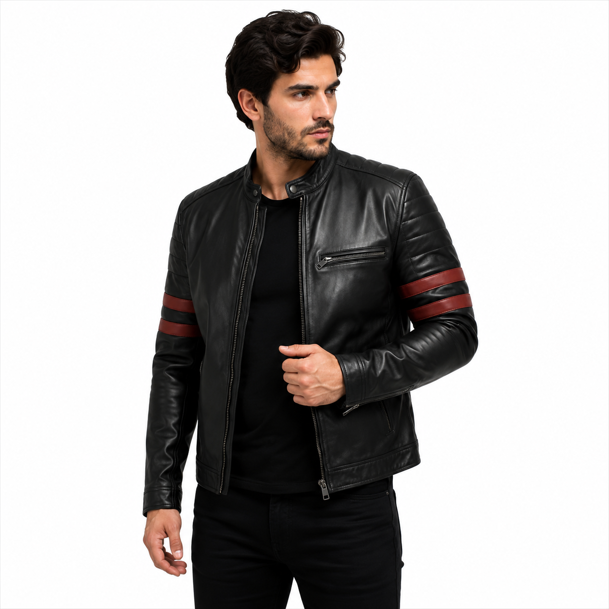 Men's Cafe Racer Leather Jacket 
