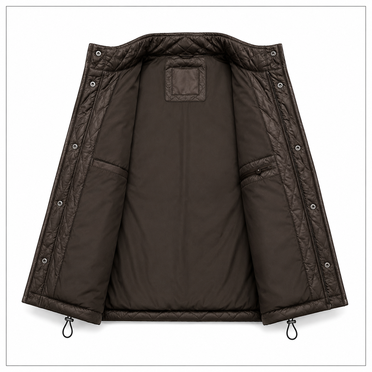 Men's cream or off-white diamond-quilted vest