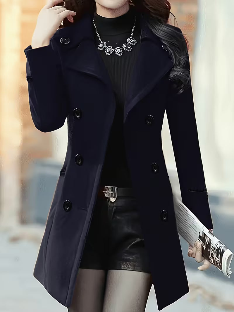 Double-Breasted Mid-Length Trench Coat