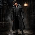 Gothic Leather Trench Coat