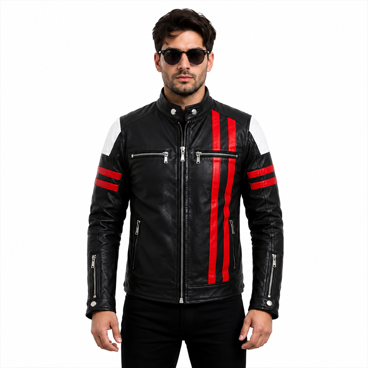 Genuine Leather Cafe Racer Jacket