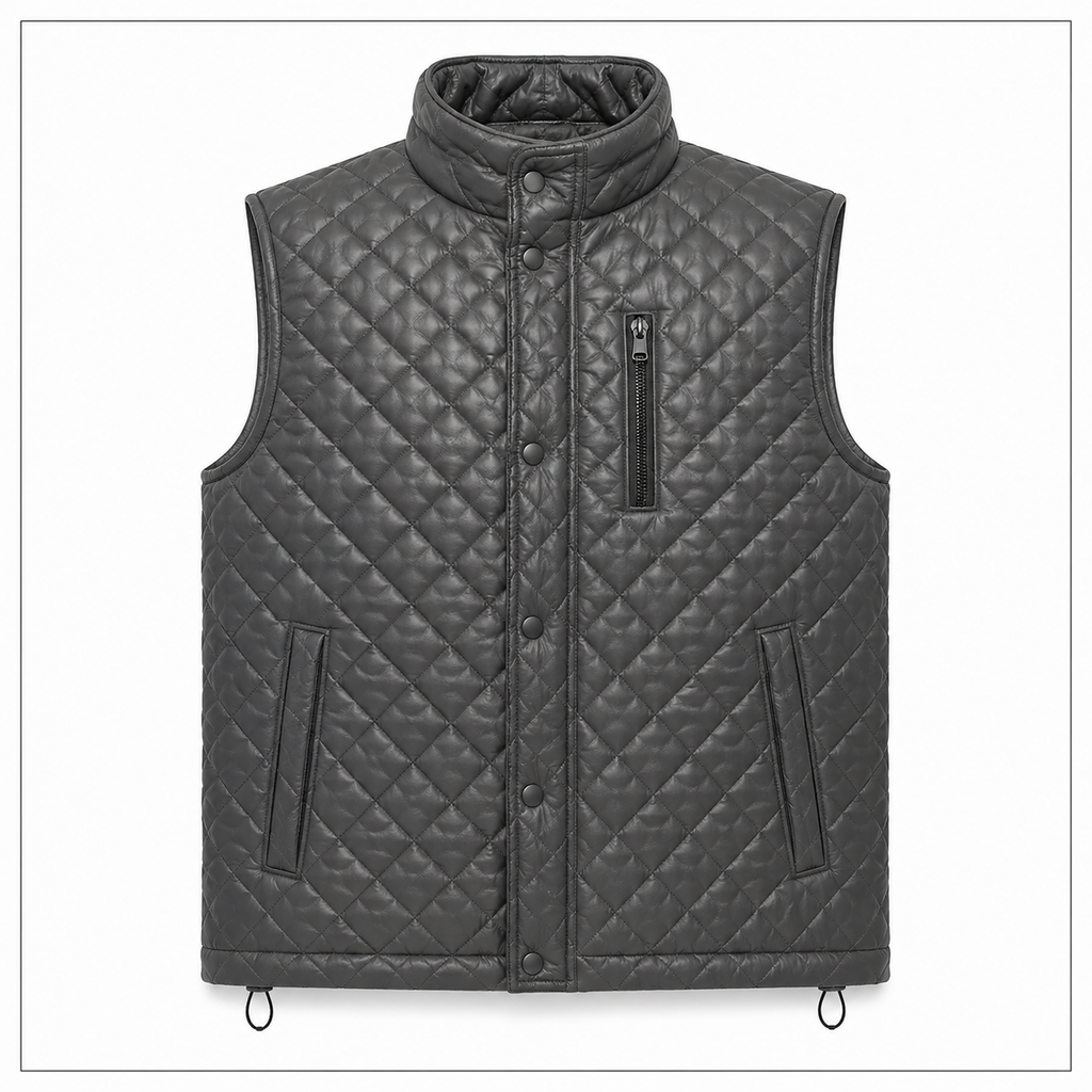 Women's pink diamond-quilted vest