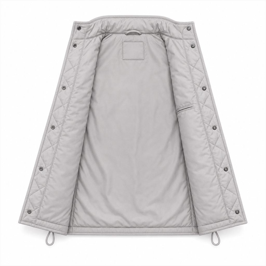 Men's cream or off-white diamond-quilted vest