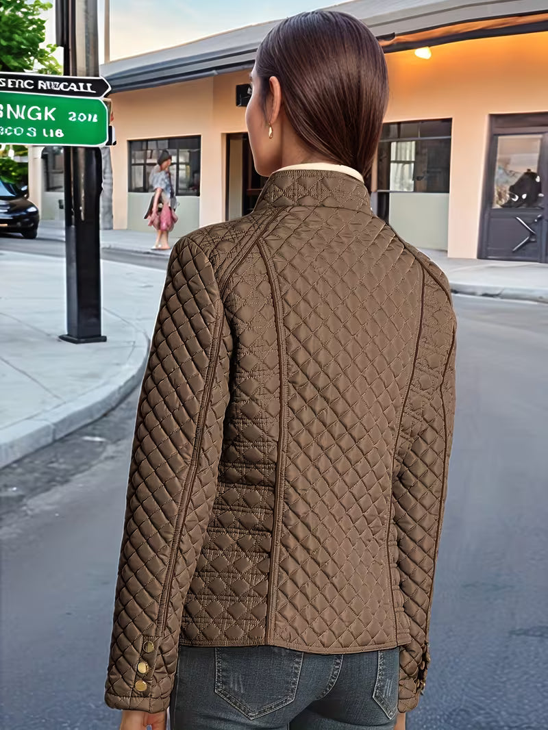 Quilted Lightweight Stand-Collar Jacket