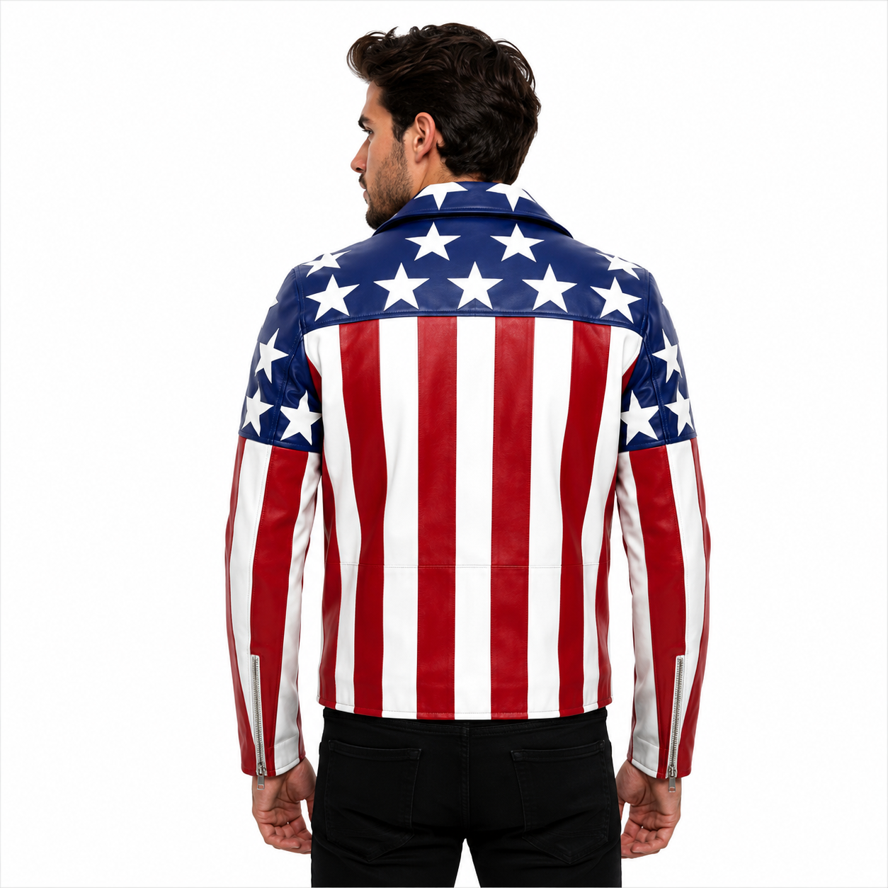Men's Stars and Stripes Leather Jacket
