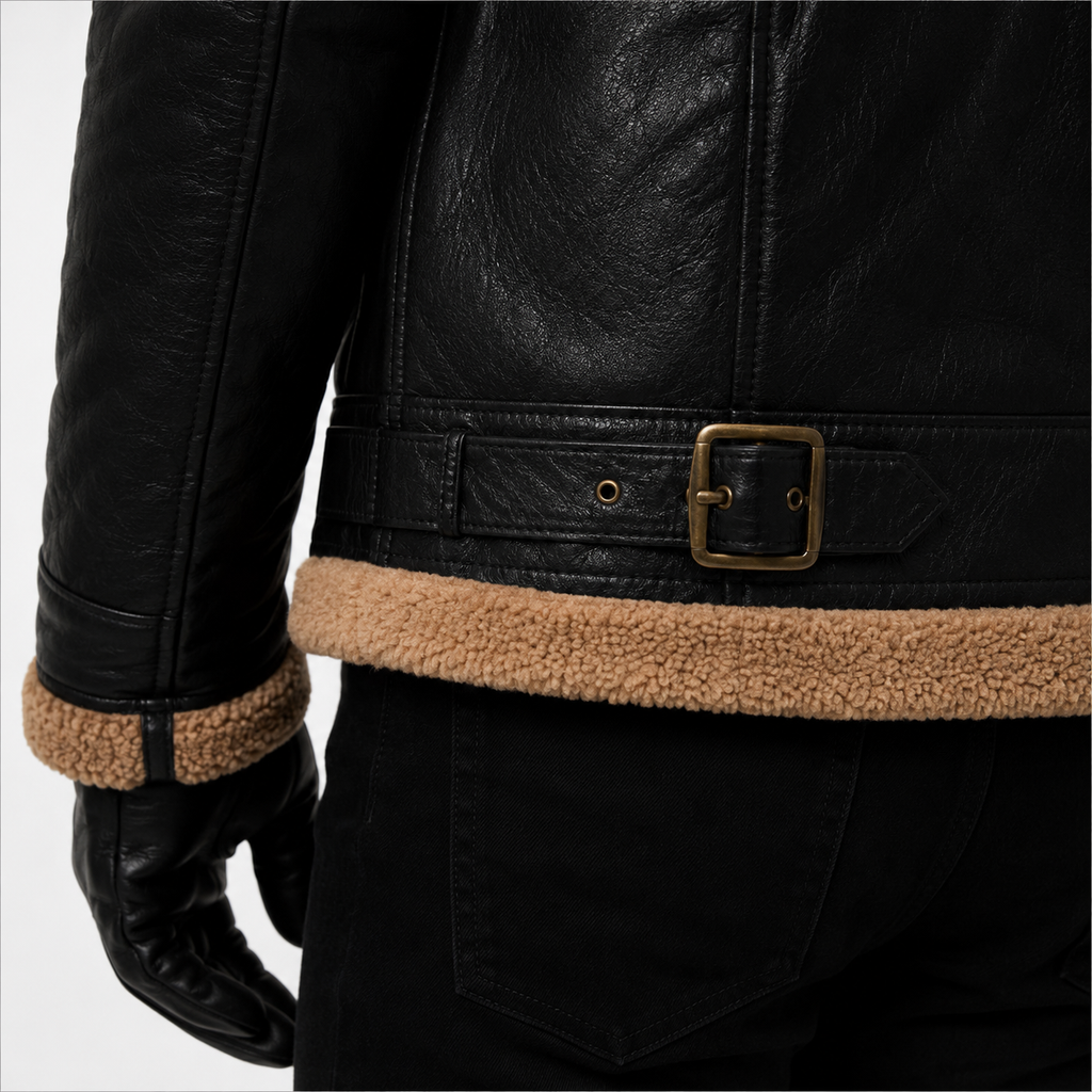 Men's Classic Black & Tan B-3 Aviator Jacket