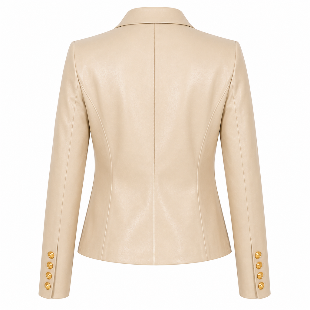 L'AGENCE Ottilie Leather Blazer in Black
